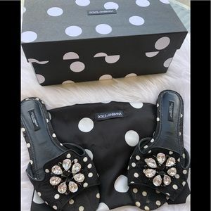 🖤DOLCE&GABBANA Embellished slide sandals🖤